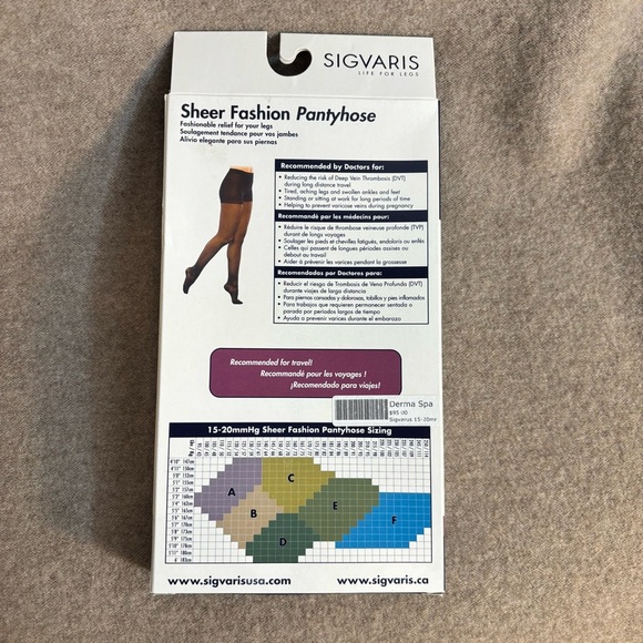 SIGVARIS LIFE FOR LEGS Sz B Natural Graduated Suppot Pantyhose 120PB 33 NEW - Picture 5 of 8